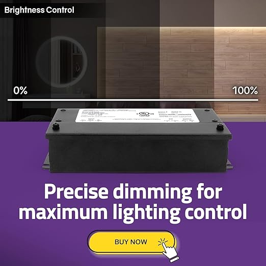 HitLights 120W Dimmable LED Driver, Electronic Transformer, 120V AC to 24V DC Power Supply for LED Strip Light, IP66 Rated, Dimming with TRIAC, 0-10V, 1-10V, Potentiometer, 10V PWM, UL Listed, Class 2