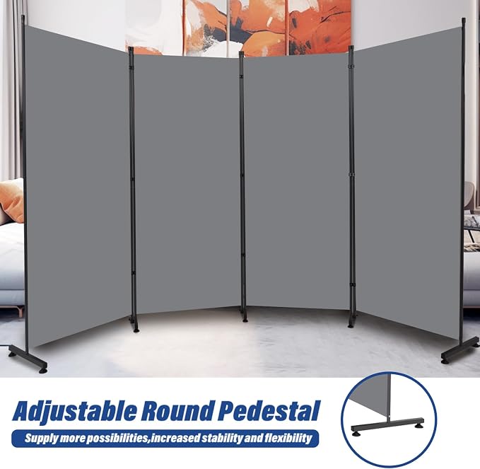 4 Panel Folding Room Divider, Indoor Privacy Screen Space Separator | 6ft - Image 2
