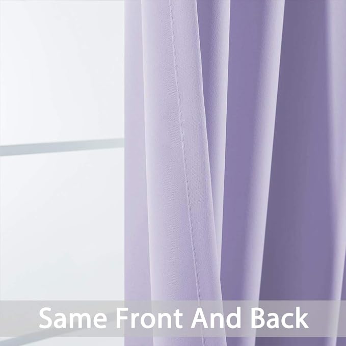 Yakamok Lilac Blue Room Darkening Window Curtains 52x36 Inch - Image 6