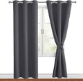 Grommet Blackout Curtains for Bedroom 42 x 84 Inches Long Dark Grey | Thermal by Hiasan