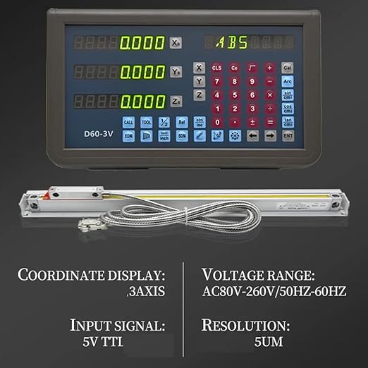 Mill DRO Kit 12 x 30 x 16 inch Linear Scale Linear Encolde 3 Axis Digital Readout 320mm+770mm+420mm Travel Length for 9X42 Table Bridgeport Machine Tools