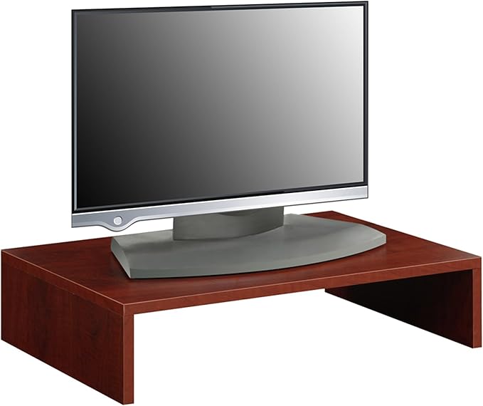 Convenience Concepts Designs2Go Small TV Riser 23.75", for TVs up to 26" - Contemporary TV or Computer Riser for Living Room, Modern Office, Den, Cherry