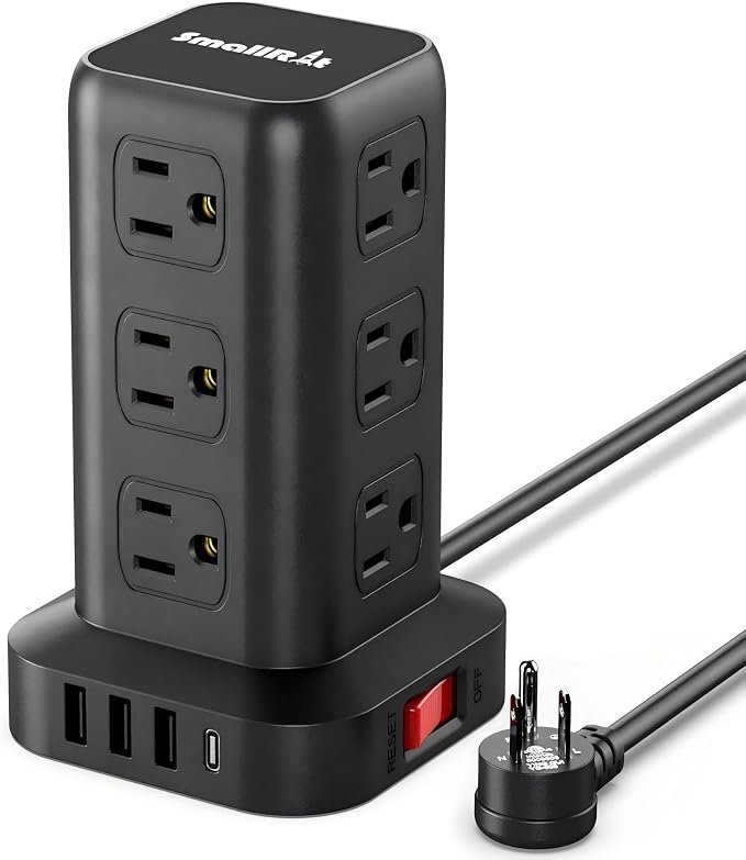 Extension Cord with Multiple Outlets, SMALLRT Power Strip Tower, Outlet by SMALLRT