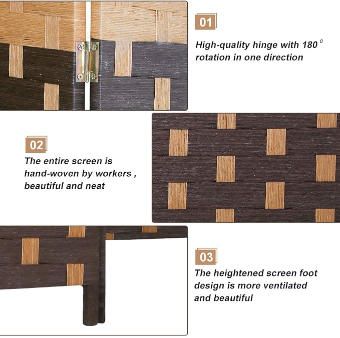 Room Dividers and Folding Privacy Screens 4 Panel 6 ft Foldable Portable Room - Image 4