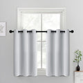 Yakamok Blackout Curtains 38x36 inch Greyish White Thermal Drapes-Kitchen | 2 by Yakamok