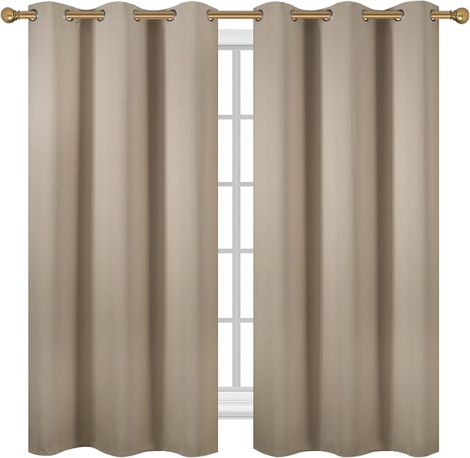 Diraysid Khaki Grommet Blackout Curtains - Image 2