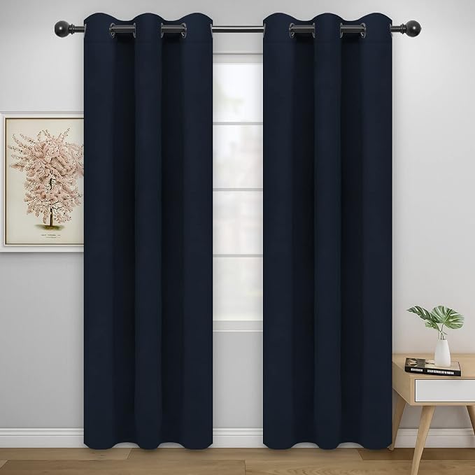 Easy-Going Thermal Grommet Blackout Curtains, 2 Panels 42x84 in, Noise Reduction by Easy-Going