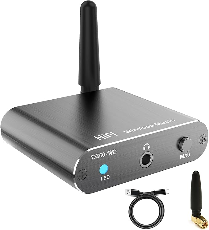 Bluetooth Receiver for Home Stereo, DAC Bluetooth 5.3 Adapter with RCA/Optical/AUX 3.5mm Output, HiFi Audio Wireless Receiver for Old Stereo System (aptX HD aptX Low Latency aptX AAC SBC)