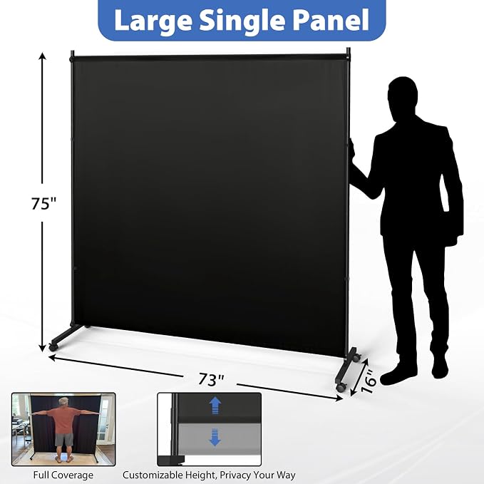 Large Single Panel Room Divider, Thickened Fabric Partition Wall - Image 2