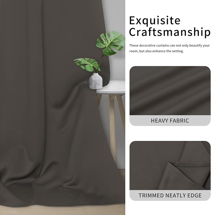 Easy-Going Thermal Grommet Blackout Curtains, 2 Panels 42x95 in, Taupe | - Image 5
