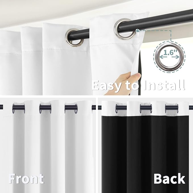 BGment White Blackout Curtains 63 Inch Long - Image 6