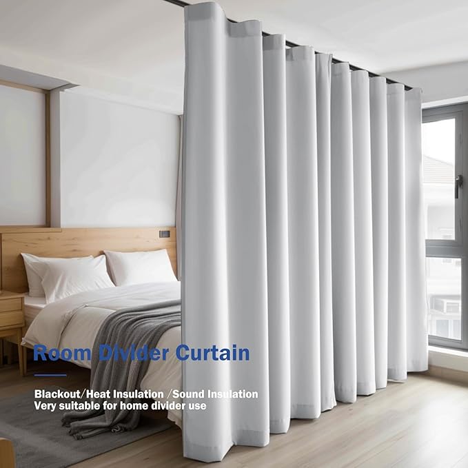 Room Divider Blackout Curtain Track Curtains Wall Dividers Panels Screen - Image 7