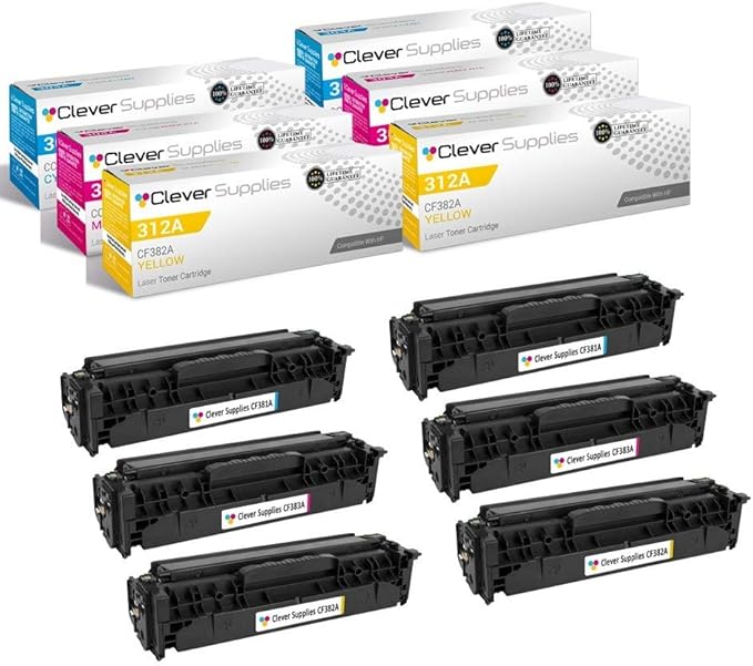 CS Replacement Toner Cartridge Compatible with HP 826A CF311A Cyan CF313A Magenta CF312A Yellow Color Enterprise M855dn Color Enterprise M855x+ 6 Color Set