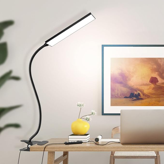 Vansuny Clip on LED Desk Lamp, Eye-Caring USB Reading Light by VANSUNY