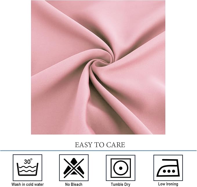 Diraysid Pink Grommet Blackout Curtains - Image 8