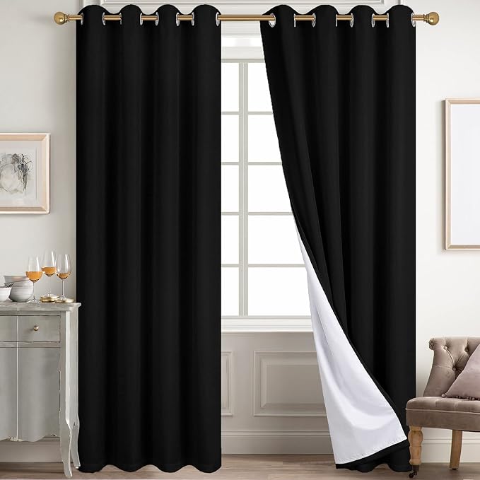 Diraysid 100% Blackout Curtains Black Linen Curtains by Diraysid%2C+refresh+your+life