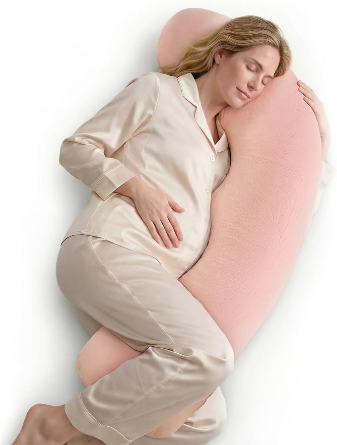 Momcozy J Shaped Pregnancy Pillow, Maternity Body Pillow by Momcozy