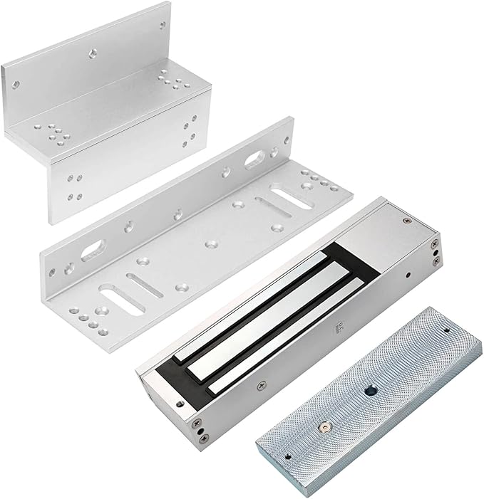 Electromagnetic Lock with Z and L Bracket 1200LBS 500KG Holding Force Electric Magnetic Door Lock 12V Fail Safe NC Mode for Access Control System