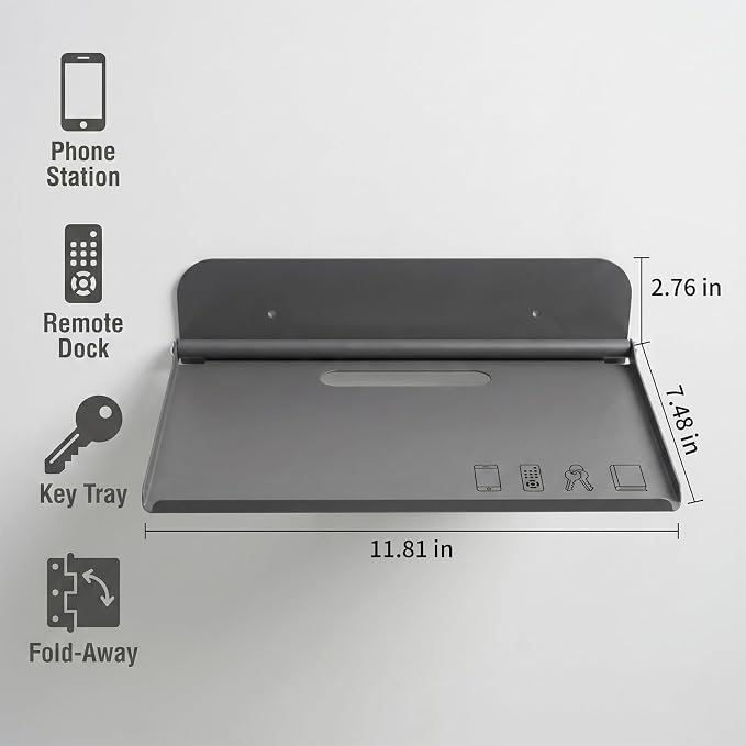 Foldable Wall Shelf, Space Saving Tray - Image 2