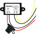Yancincny 3A 72W 24V DC 48V Step Down to 24V Buck Transformer, 48V to 24-V Converter Regulator Power Supply Module Waterproof Voltage Converter with Fuse for Golf Cart/RVs/Monitoring System