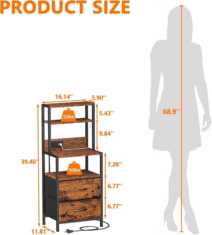 Night Stand, Tall Nightstand - Image 2