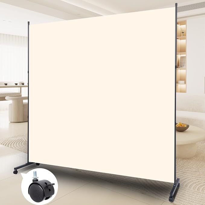 Room Divider 71'' Wide Partition Room Dividers, 1 Panel Wall Divider w/Wheel | by HOMSCREENER