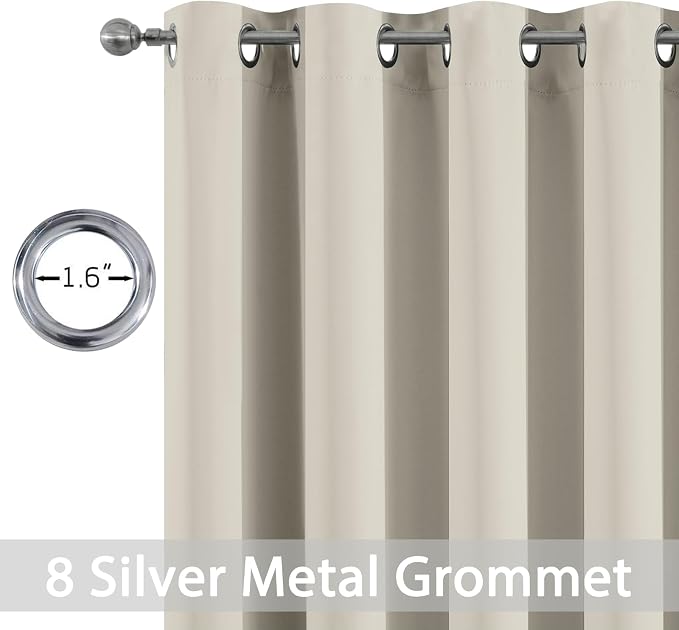 Yakamok Room Darkening Curtains 52x84 inch Length Stone-Living Room | 2 panels - Image 2