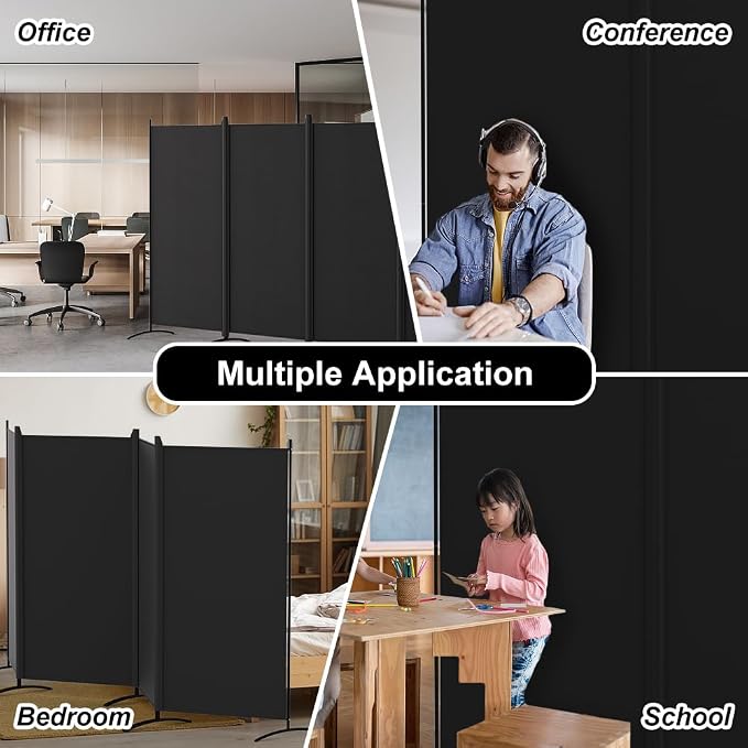 Kokorona 4 Panel Room Divider, 6FT Tall Folding Privacy Screen Wall Dividers - Image 6