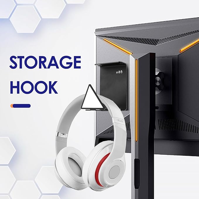 VKheroKV HC128 Headphone Holder Hanger for Desk, Include Adhesive Strips, Universal Headset Stand for PS4/PS5/Xbox/PC/Mac/Headphones Game Controller Hanger (Square)
