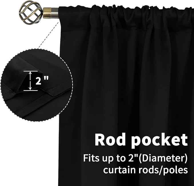 BGment Small Black Curtains 34x30 Inch - Image 5
