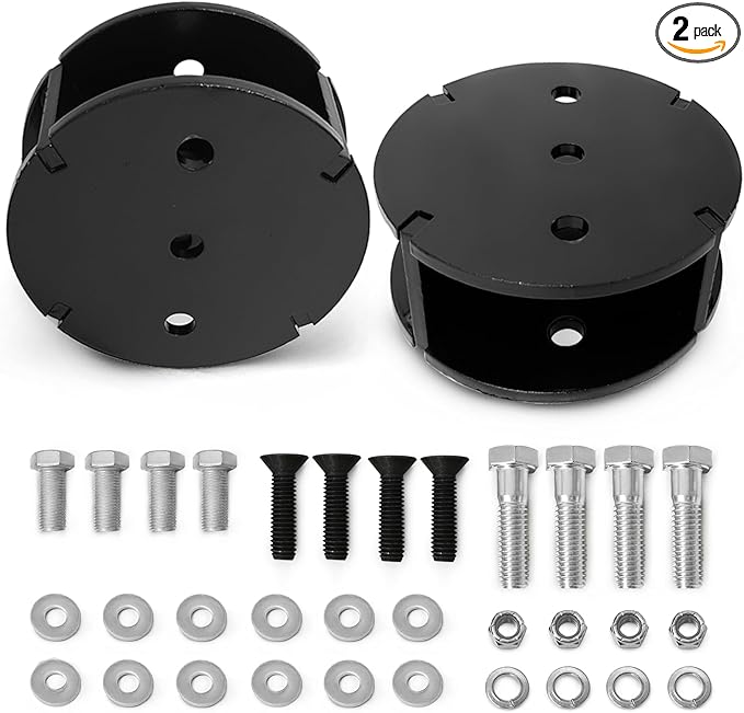 FLOVENTIS 2" Straight Air Helper Spring Spacer, Heavy-Duty Steel Compatible with Ford F150/F250/F350, Chevy, GMC, Ram, Toyota Air Springs Lift Spacer (7X1268)