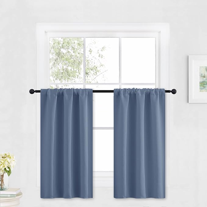 RYB HOME Kitchen Blackout Curtains Over Sink 36 inch Length, Rod Pocket | by RYBHOME
