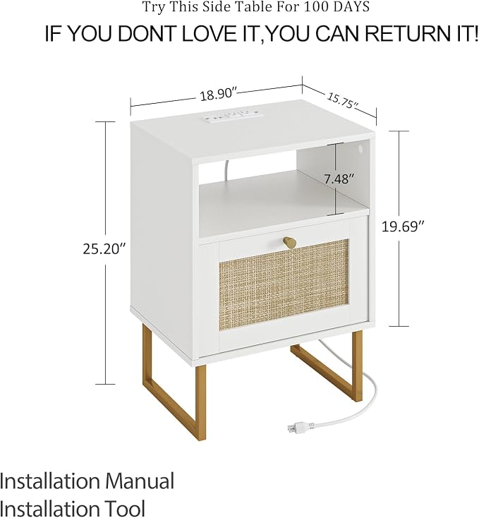 Masupu Extra Large Rattan Nightstand - Image 2