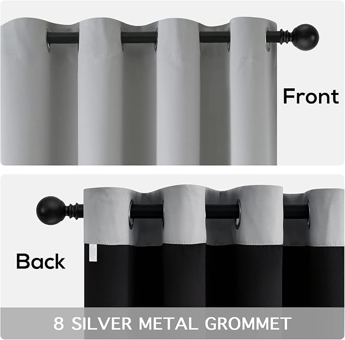 Yakamok Light Grey Blackout Curtains 84 inches Long - Image 6