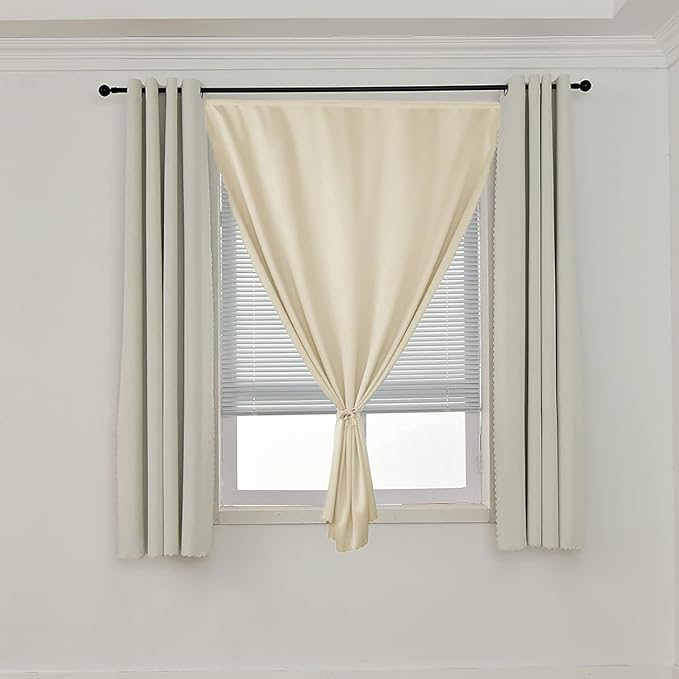 AJAZZ 100% Black Out Curtains Adhesive Blackout Temporary Curtain No Drilling - Image 8