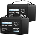 WOXABHSL 2PCS 12V 100Ah LiFePO4 Lithium Battery, Built-in 100A BMS, 15000+ Deep Cycles, Max 1280W Power Output, FCC&UL Certificates, Perfect for RV, Solar, Marine, Off-Grid
