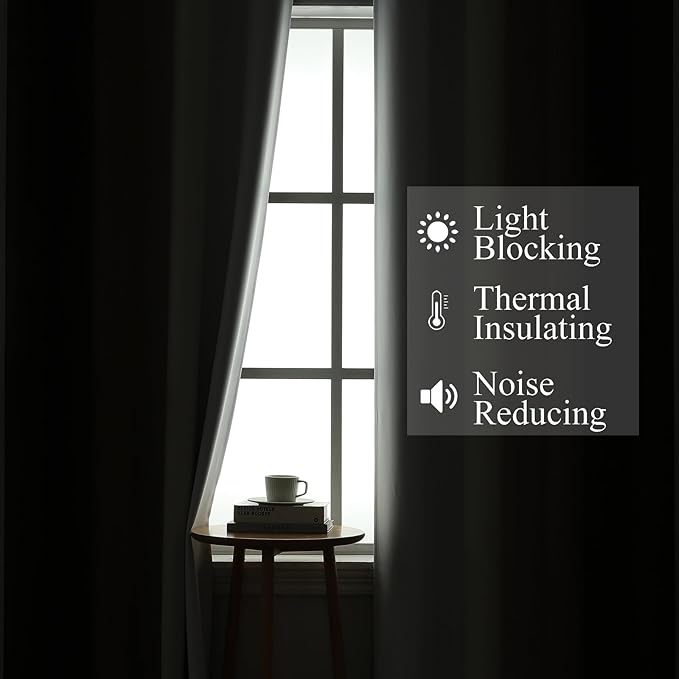 Brown and Greyish White Blackout Curtains 52Wx72L 2 Panels | Ombre Curtains - Image 3