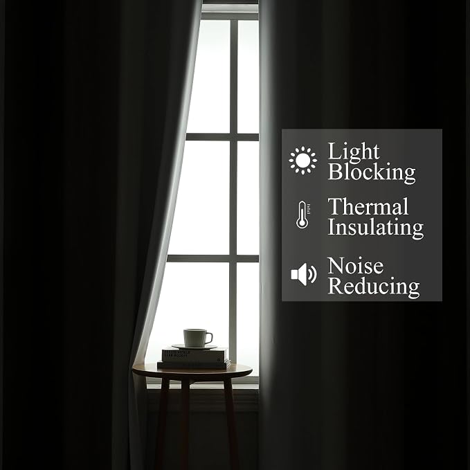 Brown and Greyish White Blackout Curtains 42Wx63L 2 Panels | Ombre Curtains - Image 3