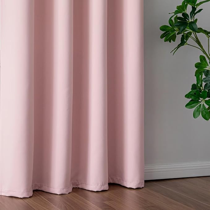 IGEMAEVE Blackout Curtains for Bedroom Grommets Blush Pink 52" W x 84" L | - Image 5