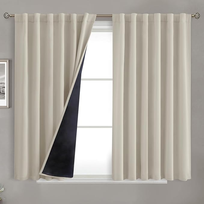 BGment 100% Room Darkening Thermal Insulated Blackout Curtains 45 Inches Long by BGment