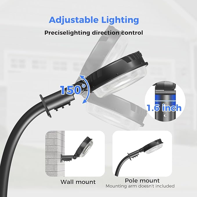 AIKVSXER LED Barn Light 160W Dusk to Dawn LED Outdoor Area Security Light with Photocell 24000LM IP66 Waterproof 6500K Daylight for Yard Street Farm Garden Garage 1 Pack