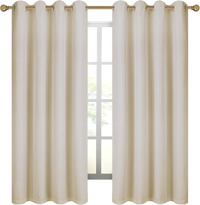 Diraysid 100% Blackout Curtains Light Beige Linen Curtains - Image 7