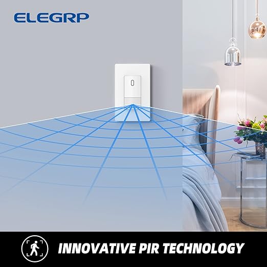 ELEGRP Matte White Single Pole Occupancy Motion Sensor Light Switch, Need Neutral Wire, 120° Sensor Coverage PIR Infrared Motion Activated, for CFL/LED/MLV/INC/HAL/Fan, UL,10 Pack