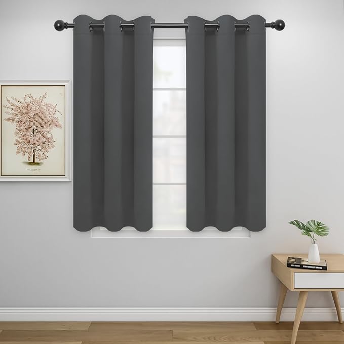 Easy-Going Thermal Grommet Blackout Curtains, 2 Panels 34x45 in, Noise Reduction by Easy-Going