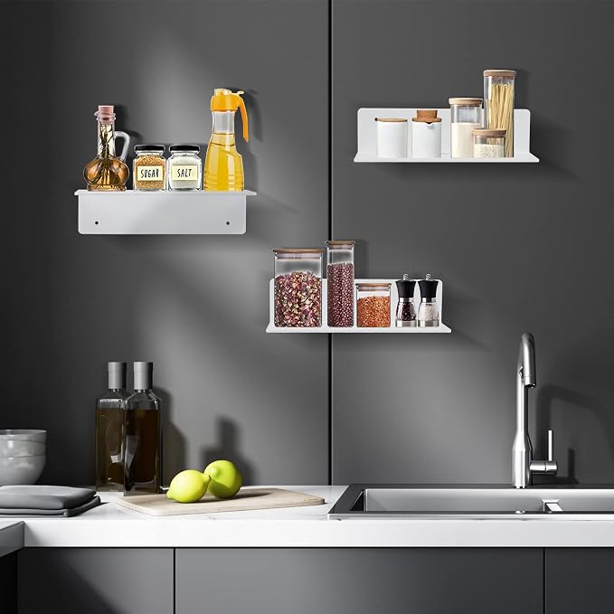 9 Inch Acrylic Floating Shelf No Drill Adhesive Wall Shelf Set of 2 - Image 7