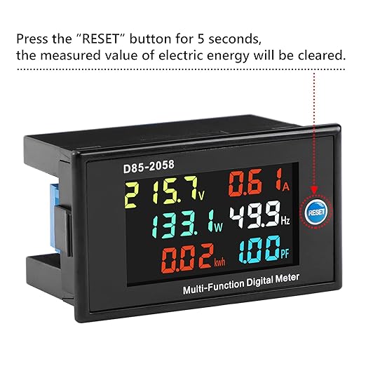 DROK AC Multimeter, AC 40-300V 100A 110V/220V Voltage Current Power Factor Frequency Electric Energy Monitor with Current Transformer, Digital LCD HD Display, Volt Amp Watt Detector Reader Panel