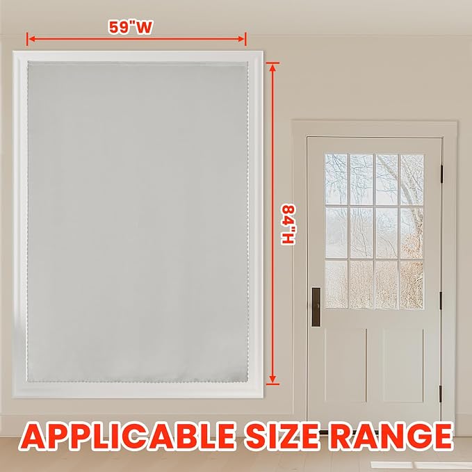 AJAZZ 100% Blackout Shades Window Cover Self Adhesive Curtains Sticky Curtain - Image 5