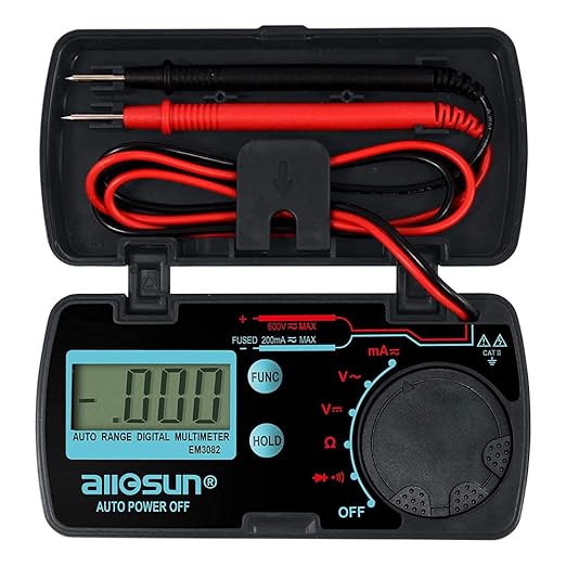 ALLOSUN Pocket Size Compact Digital Multimeter Auto Range Multi Continuity Tester (EM3082 (auto Range))