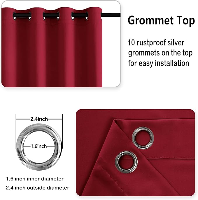 DWCN Blackout Curtains with Tiebacks - Image 6