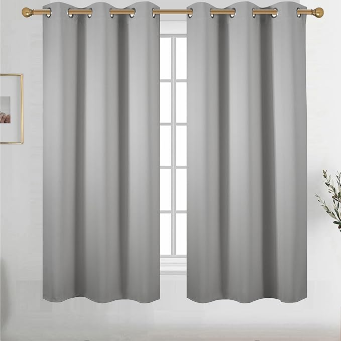 Diraysid Light Grey Grommet Blackout Curtains by Diraysid%2C+refresh+your+life
